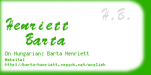 henriett barta business card